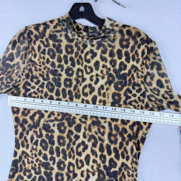 Ronny Kobo RTR Leopard Print Midi Cocktail Dress Size 6 Womens - Picture 5 of 7